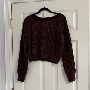Altar'd State Brown Crew Neck Sweater